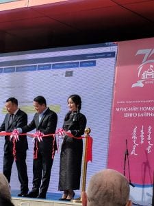 Ribbon cutting for new library at National University of Mongolia